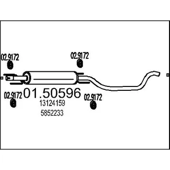 Tlumič výfuku Střední tlumič výfuku MTS 01.50596