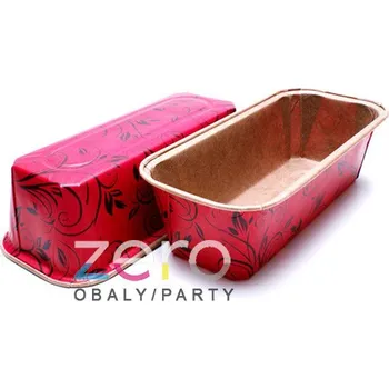 Nádoba na pečení Forma papírová na pečení 80x40x40 mm (5 ks) - červená s tiskem