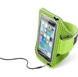 Sportovní neoprénové pouzdro CellularLine ARMBAND RUNNING, pro smartphony do velikosti 5,2", limetková