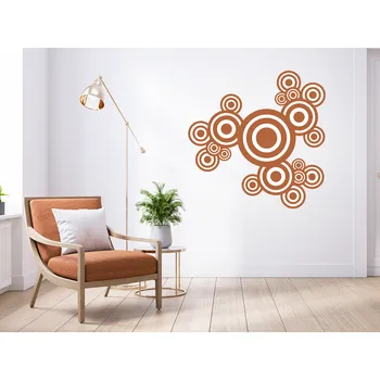 Samolepící dekorace Vrstvené kruhy samolepka na zeď 70 x 71 cm