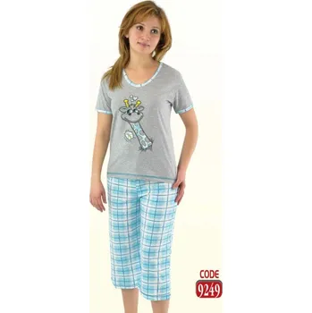 Dámské noční prádlo Pyžamo dámské Valentina´s secret, model 9249 - žirafa - L-žlutá