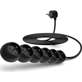 Elektrická zásuvka CONNECT IT prodlužovací 230V, 6 zásuvek, 5m, černý