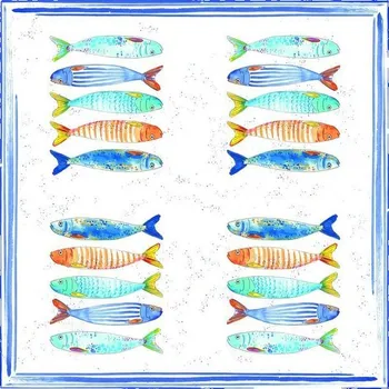 Papírový ubrousek Easy Life, Itálie Easy Life - Dezertní třívrstvé ubrousky BORD RYBY, 20 ks - 33*33 cm