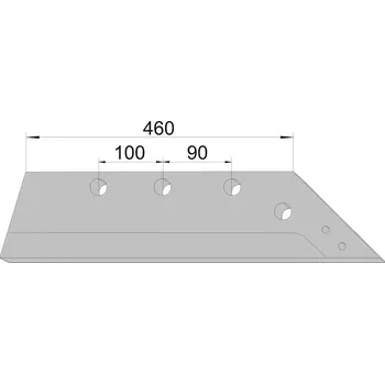 Dláto Pluhové ostří levé zesílené 460 mm na pluh Gregoire Besson 16" AgropaGroup