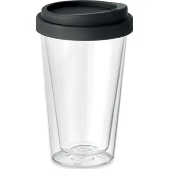 Termohrnek Vysoká borosolikátová sklenka Bielo tumbler