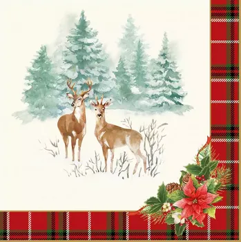 Papírový ubrousek Easy Life, Itálie Easy Life - Papírové ubrousky Winter Forest 20 ks - 33*33 cm