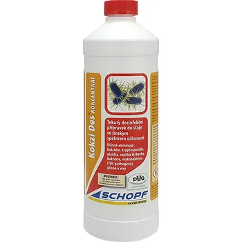 Schopf Hygiene Kokzi Des koncentrát k hubení virů, plísní, bakterií, kokcidií, červích vajíček a larev 1 l
