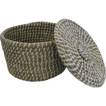 Úložný box Úložný košík oválný textilní 25 x 17 x 25 cm