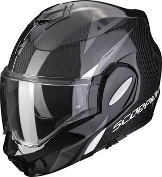 Helma na motorku Scorpion Exo Tech Carbon Top černá/bílá XL