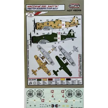Plastikový model KORA Models 1/48 Decals MC.200 Fighter Bombers over Sicily