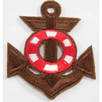 Nášivka Nažehlovací záplata - kotva - rozměr 6 cm x 5,7 cm - tmavě hnědá