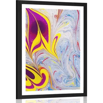 Plakát Dovido Plakát s paspartou abstrakce ve stylu Ebru