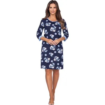 Dámská noční košile Regina noční košile 095 - tm. modrá, M (Bavlněná noční košile dámská)