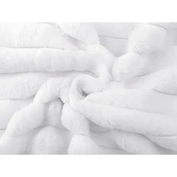 Stoklasa Dekorační kožešina pruhy/imitace činčily 1 m bílá