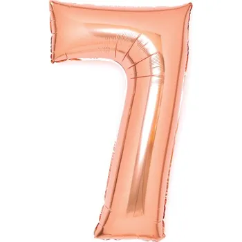 Balónek fóliový narozeniny číslo 7 růžovo-zlaté 66 cm Amscan 9913222
