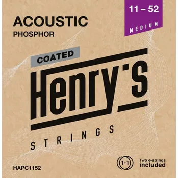 Struna pro kytaru a smyčcový nástroj Henry`s HAPC1152 Coated Acoustic Phosphor - 011“ - 052”