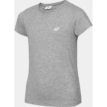 Dívčí tričko 4F HJL22-JTSD001 COLD LIGHT GREY MELANGE Dětské tričko EU 146 HJL22-JTSD001 LIGHT GREY MEL