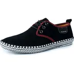 Semišové polobotky skopovice se šněrováním a prošíváním Barva: Černá, Velikost: 38