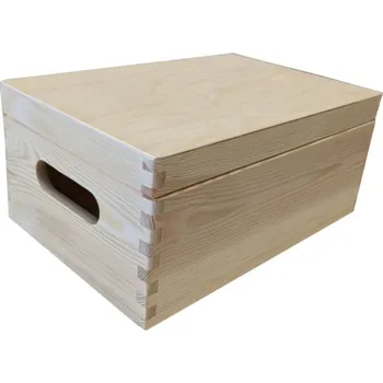 Úložný box Dřevěný univerzální box s víkem, 30 x 20 x 13 cm