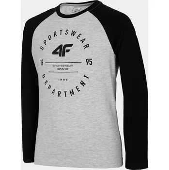 Dívčí tričko 4F HJL22-JTSML001 LIGHT GREY MELANGE Dětské tričko EU 122