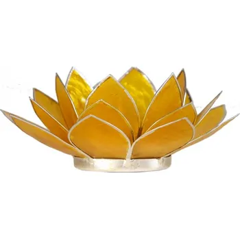 Svícen Mani Bhadra Lotosový svícen - žlutý 6659