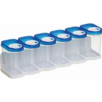 Dóza na potraviny dóza 0,30l sada 6ks s poličkou, plast