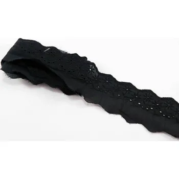 Krajka Bavlněná Madeira - černá - šířka 4,5 cm