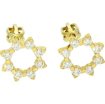 Náušnice Goldstore Zlaté náušnice se zirkony kytičky Váha: 1.85 g