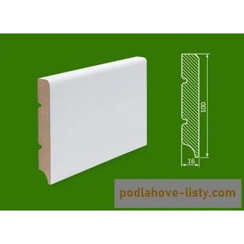 Podlahová lišta NOVÁK Vzorek - Podlahová soklová lišta 100x16R5Plus MDF bílá RAL9003 V-WD7PLUS