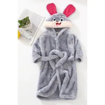 Dívčí župan Čína Dětský flanelový župan "králíček" Barva: Šedá, Velikost: 110/4T