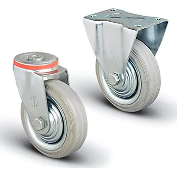 Pojezdové kolečko Průmyslové kolečko pevné, bez brzdy, ø100, ocelový disk, jehlové ložisko, šedá pryž --- Doprodej