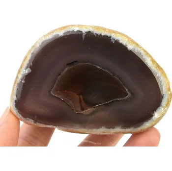 Přírodní kámen Geoda achát hnědá s dutinou 268 g