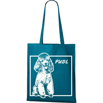Nákupní taška Plátěná taška Pudl, Barva Petrolejová, Velikost 40×45 cm, Canvas Nákupní taška Bezvatriko.cz 1186 - DTF/DTG