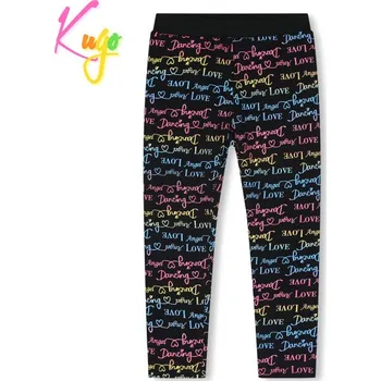 Dívčí kalhoty DÍVČÍ ZATEPLENÉ LEGÍNY černé Kugo YL8739 (Dívčí thermo legíny)