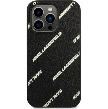 Pouzdro na mobilní telefon Karl Lagerfeld Grained Leather Logomania kryt pro iPhone 14 Pro - černý