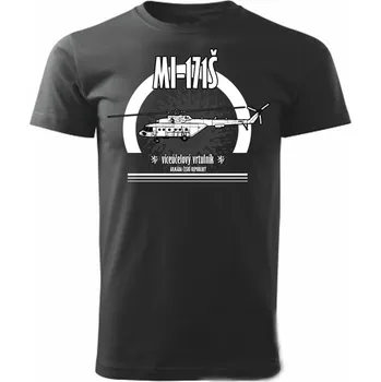 Pánské tričko STRIKER Tričko vrtulník MI-171Š Barva: Černá, Velikost: L