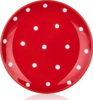 Talíř Banquet Dots dezertní talíř 18,6 cm červený/bílý
