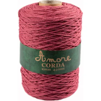 Příze Borgo de Pazzi Amore CORDA 2mm Vínová 440 (Špagátová příze Amore CORDA 2mm 440)