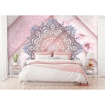 Malvis ® Tapeta Mandala s hexagony Vel. (šířka x výška): 288 x 200 cm