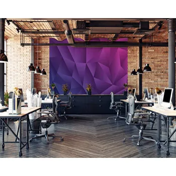 Tapeta Malvis ® Tapeta 3D fialové trojúhelníky Vel. (šířka x výška): 144 x 105 cm