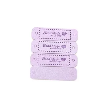 cedulka HANDMADE WITHLOVE - ovál - 1,5x5,5 cm - světle fialková