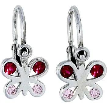 Náušnice Goldstore Motýlci dětské náušnice z bílého zlata Váha: 1.02 g