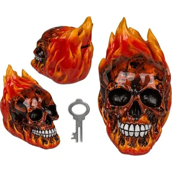 Pokladnička Popron.cz Pokladnička se zámkem lebka s ohněm