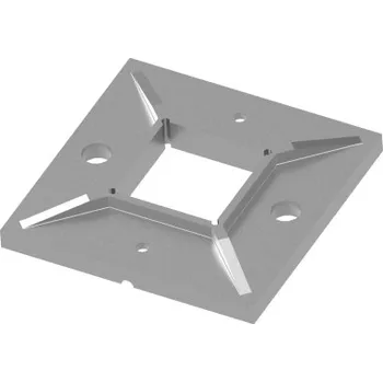 Zábradlí Hahn Steel Montážní patka 100 x 100 mm pro profil 40 x 40 x 2 mm, AISI 316 - natural