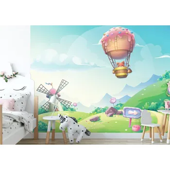 Tapeta Malvis ® Dětská tapeta Pohádková krajina (pixel-art) Vel. (šířka x výška): 144 x 105 cm