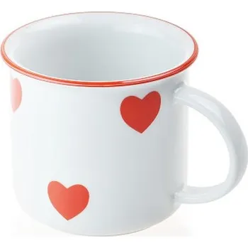 hrnek 380ml TINA - ČERV.SRDÍČKA, čes.porcelán