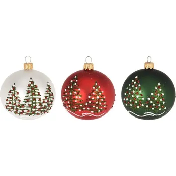 Vánoční ozdoba Ozdoba baňka Vánoční plast 7,5 cm