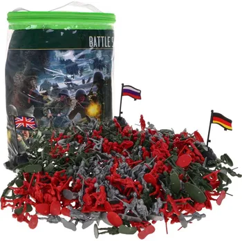 Figurka Sada vojáčků 300 ks zelení/červení/stříbrní
