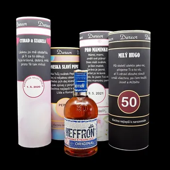 Dárkový potravinový koš Heffron Original - dárkové balení alkoholu s potiskem na přání