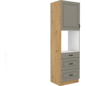 Kuchyňská skříňka Vysoká skříň na vestavnou troubu STILLO SVĚTLE ŠEDÁ / ARTISAN 60 DPS-210 3S 1F